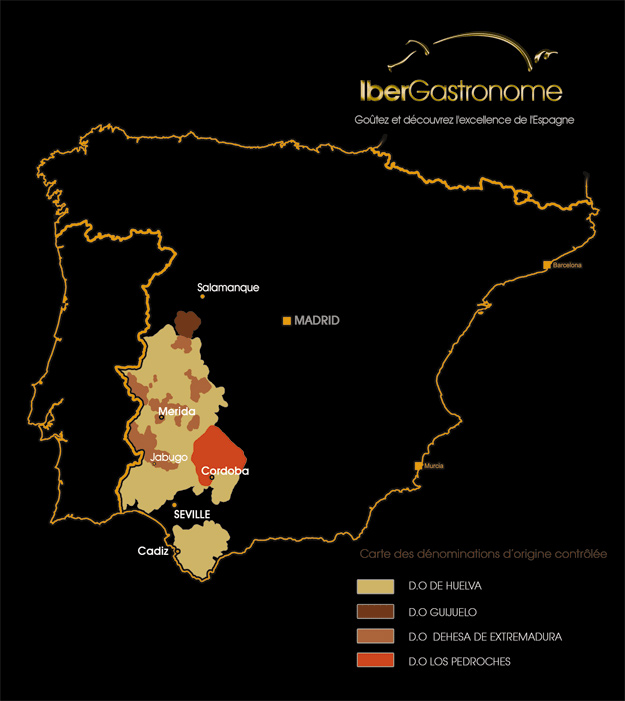 régions de production jambon ibérique